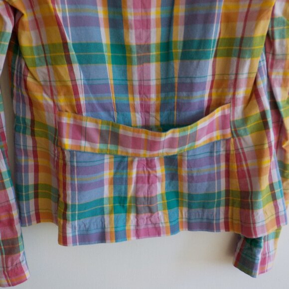 Ralph Lauren Sport Blazer Jacket - Multicolor Plaid Bright Cotton- Size 6  (582) - Picture 7 of 7